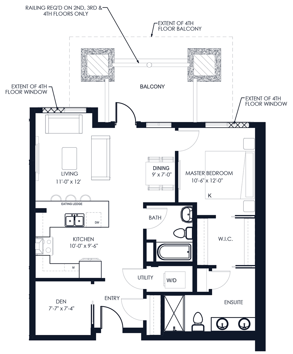 Sanderson_Unit-F101_201_301_401 Unit F104 floor plan