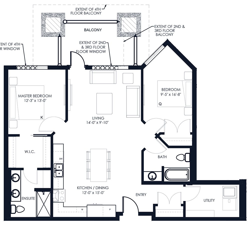 Sanderson_Unit-F106_206_306_406 Unit F104 floor plan