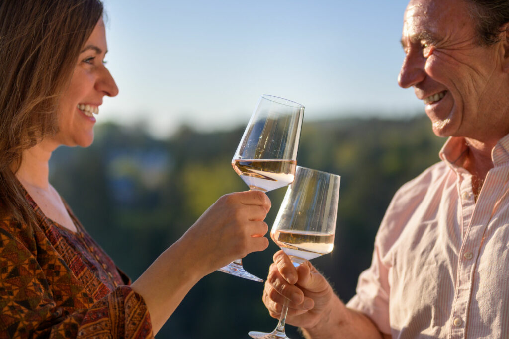 Couple enjoying wine