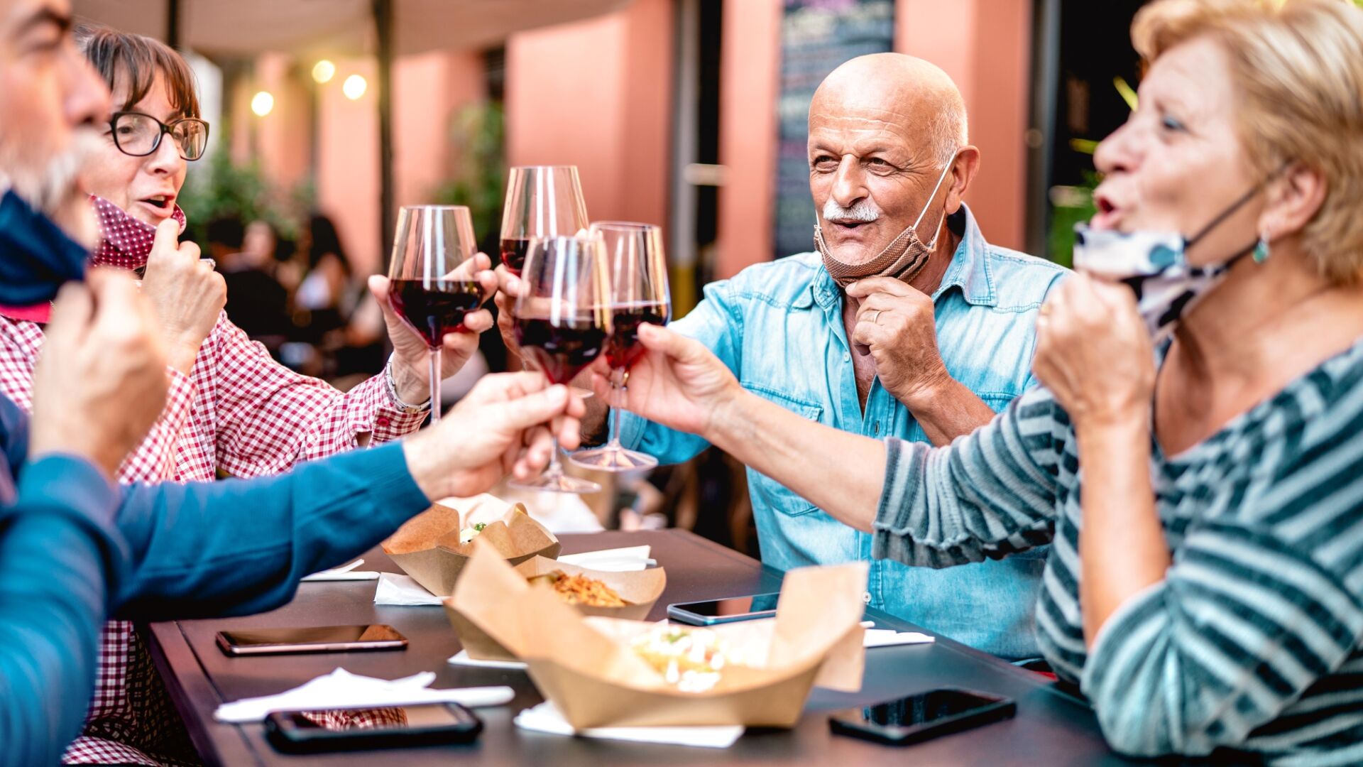 Mature Couples dining out