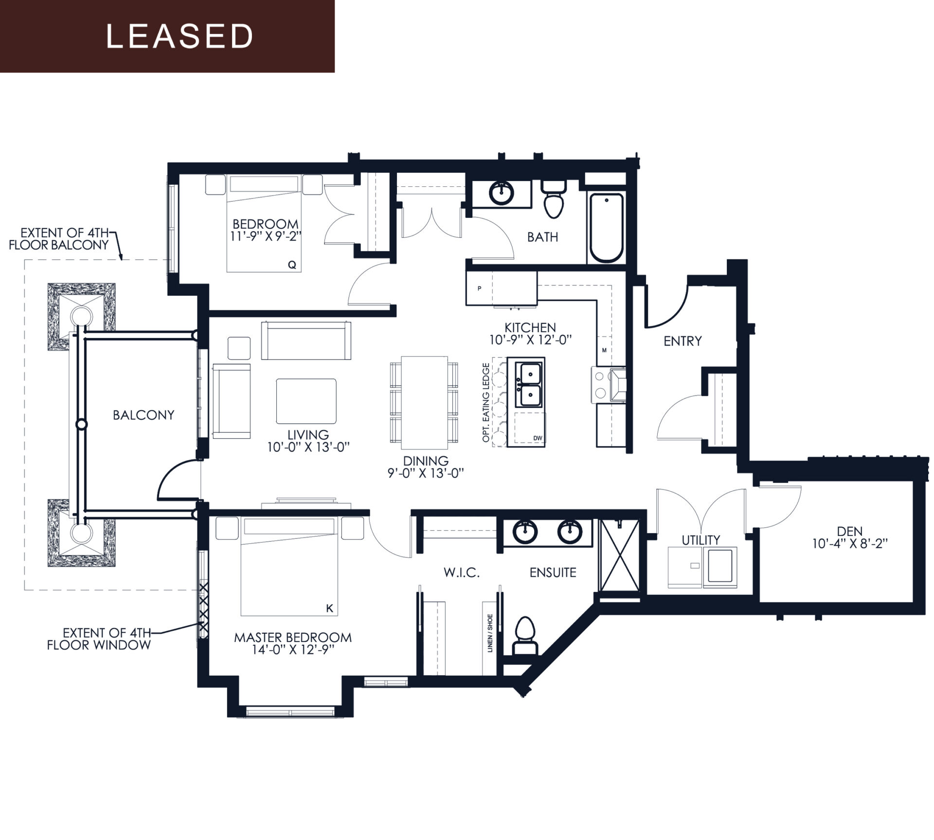Unit F104 floor plan